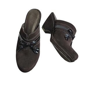 Ecco Beja Tassel Mule Brown Slip On Leather Clog Size 37 US 6-6.5